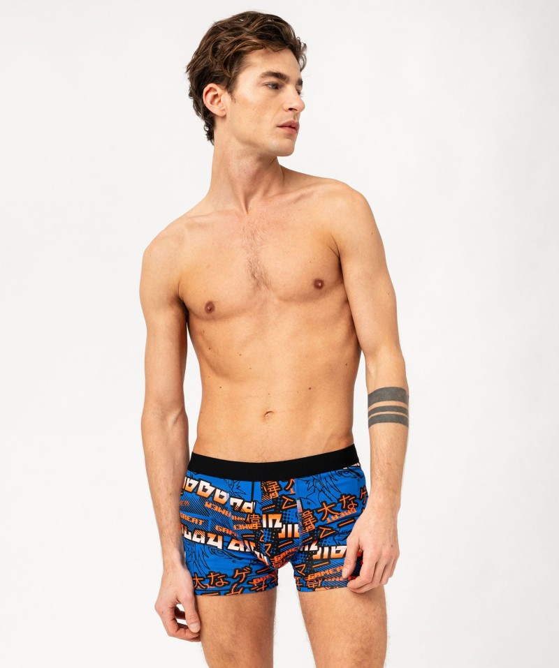 Boxers en coton stretch motif mangas homme (lot de 2)